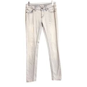 Free People Light Blue Denim Distressed Skinny Jeans Size 25